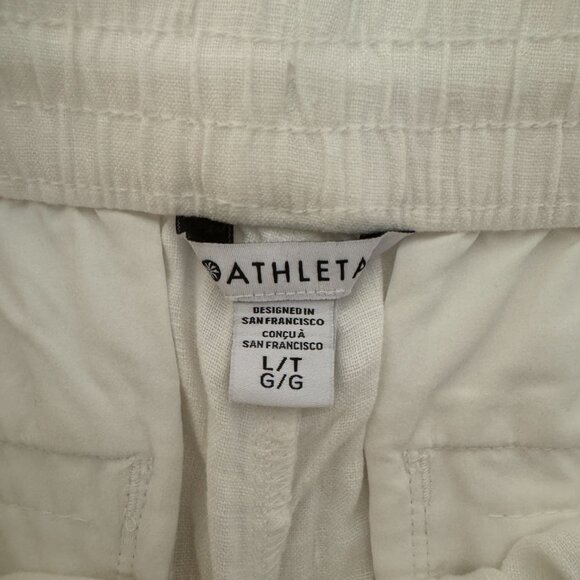 NWT Athleta Tall Retreat Linen Joggers in White - Picture 7 of 10